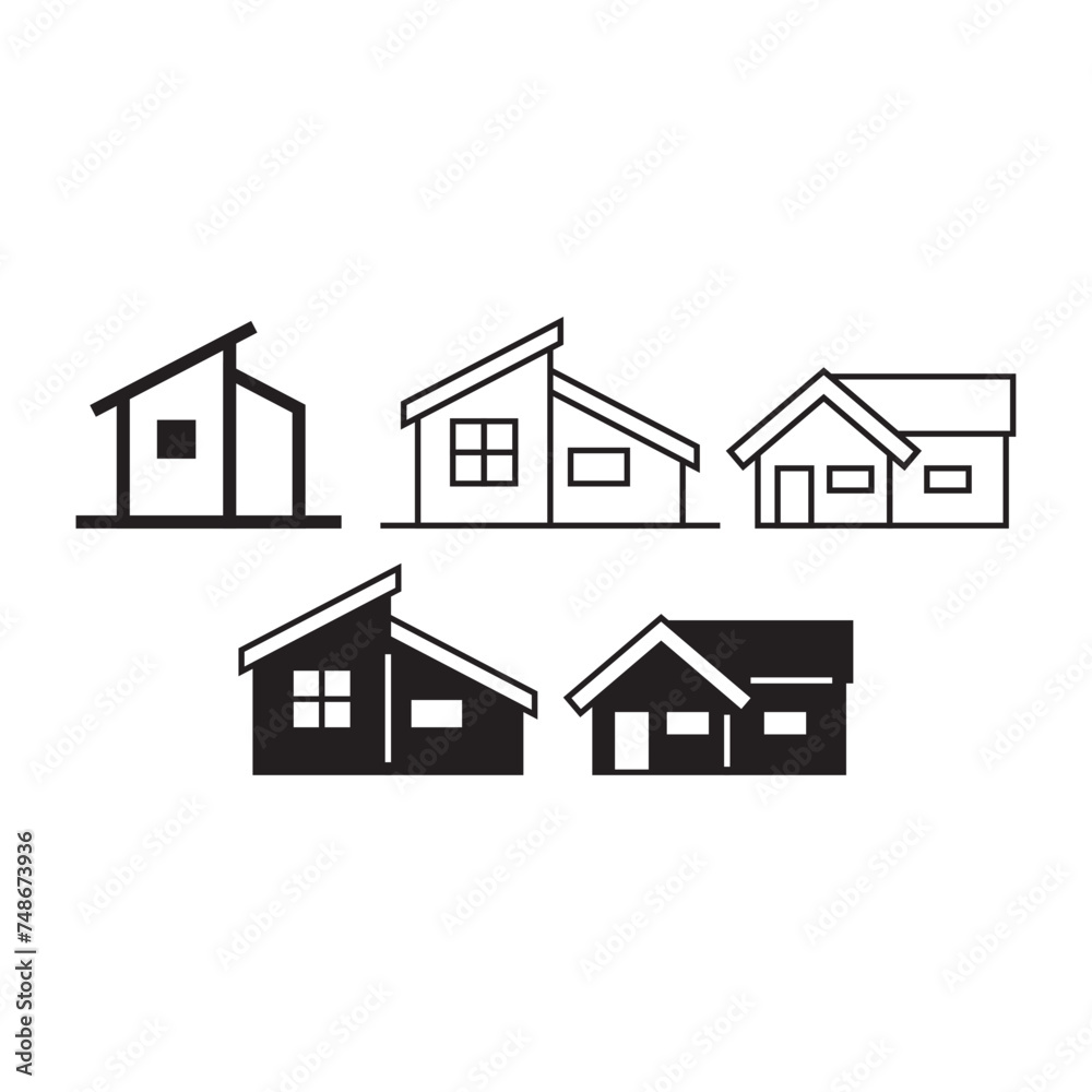 House icon set. Home vector illustration sign. Hotel symbol isolated on white background.