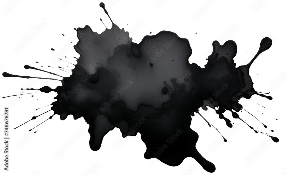 black watercolor ink blot isolated on a white transparent background, available in PNG format. black watercolor ink blot isolated on a white transparent background, available in PNG format.