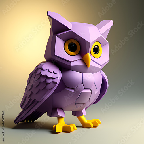 3d owl made with generative ai