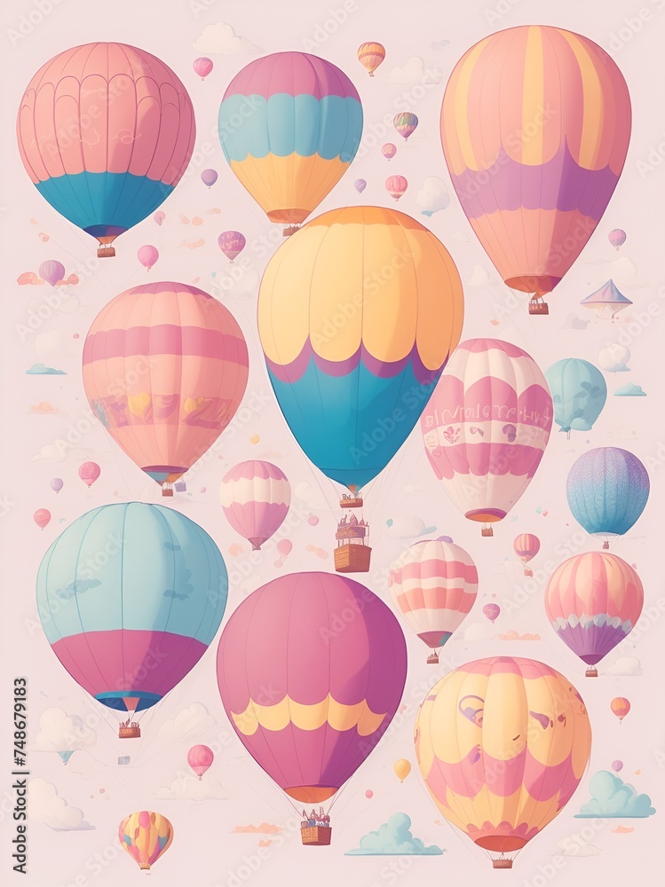 balloon collection wallpaper, pastel balloon collection