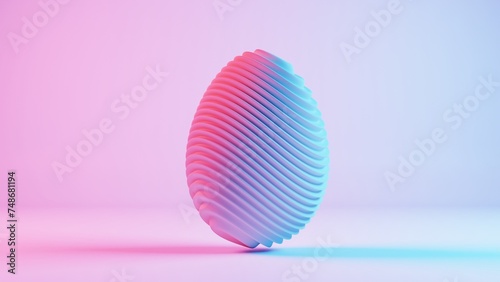 3D minimalist Easter egg design with a retro wave aesthetic  blending classic holiday elements with a modern twist