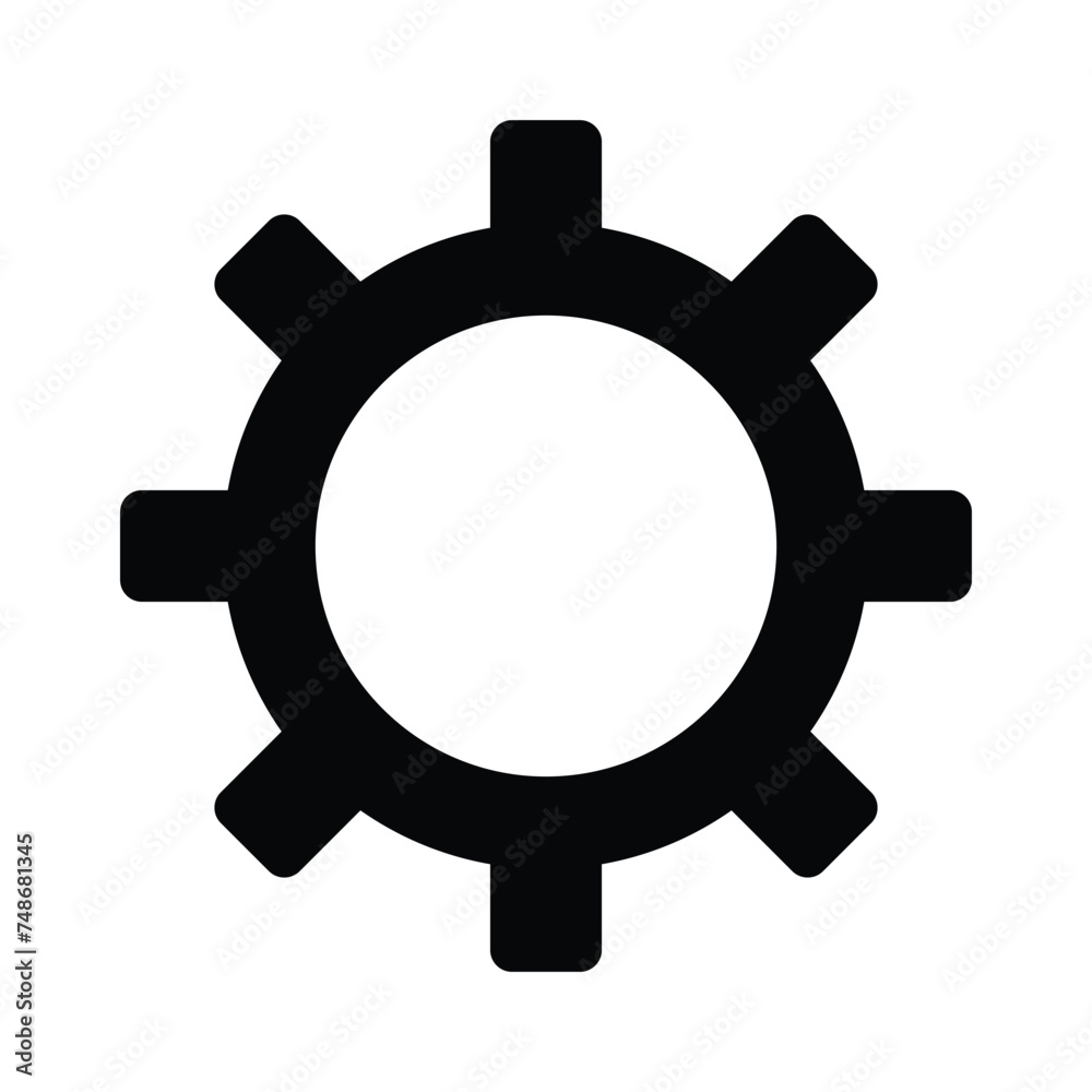 Metal gears and cogs vector. Gear icon flat design. Mechanism wheels logo