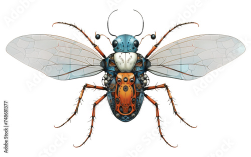 Artistic Rendering of a Fictional Insect on white background