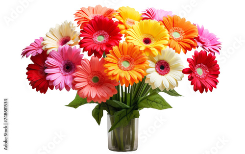 Bold and Cheerful Gerbera Daisies on white background