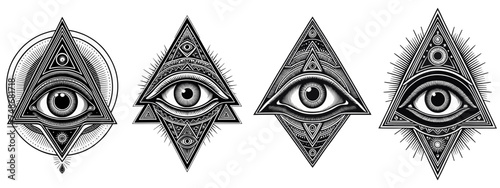 Mystic Vision: All-Seeing Eye Vector Set