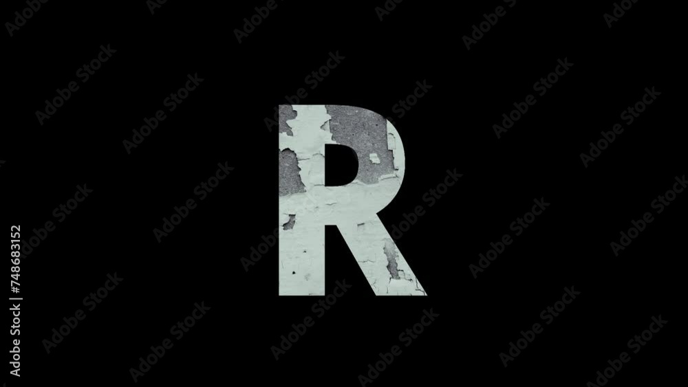 Letter R from fire and ash with alpha channel, alphabet Letter R from fire and ash with alpha channel, alphabet