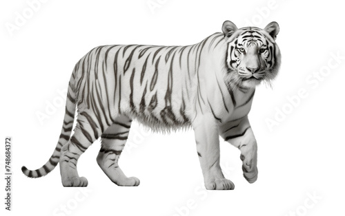 The Powerful and Majestic White Bengal Tiger on white background © momina