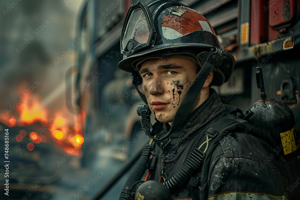 Obraz premium fireman portrait