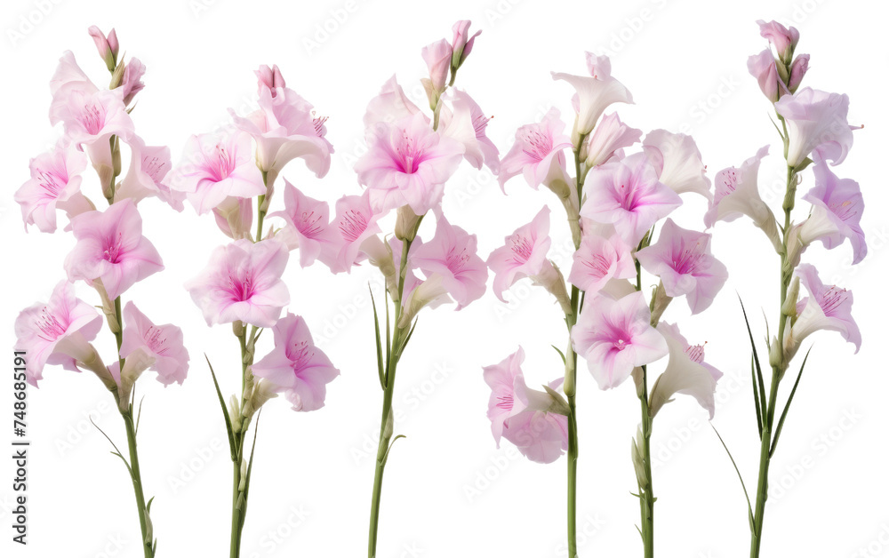 Elegant Gladiolus Flowers on white background Elegant Gladiolus Flowers on white background