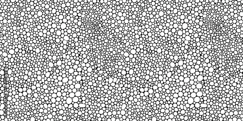 Zentangle seamless pattern. Vector texture. Circles, bubbles, balloons.  Hand drawn. Abstract pattern for coloring book. Black and white  background.