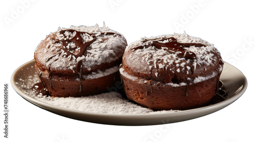 Decadent Chocolate Lava Cakes on white background