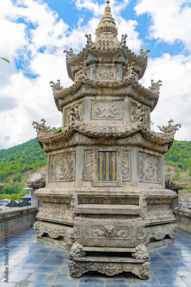 Bas-relief patterns of weather towers.
Thong Lam Lo Son Pagoda. Vietnam, a suburb of Nha Trang. The country's largest statue of Buddha Amitabha. Bas-relief patterns of weather towers.
Thong Lam Lo Son Pagoda. Vietnam, a suburb of Nha Trang. The country's largest statue of Buddha Amitabha.