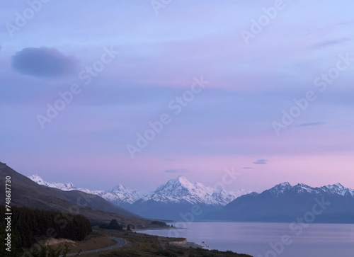 Mt Cook and Lake Pukaki, early morning, New Zealand © Andy