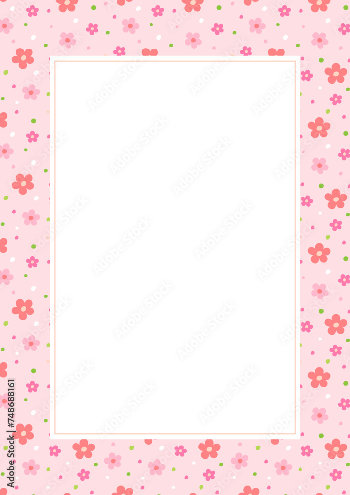 Cute flowers pattern design frame template background. Cute flowers pattern design frame template background.