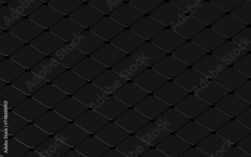 Abstract 3D Render Black Cubes