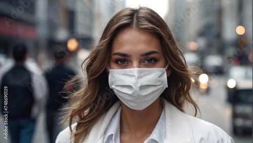 woman in protective mask