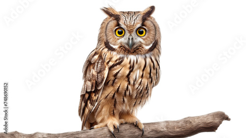 Noble Owl with Wise Expression on white background © FMSTUDIO