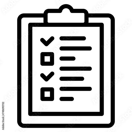 Clipboard witch Checklist, Wishlist Icon.