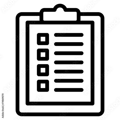 Clipboard witch Checklist, Wishlist Icon.