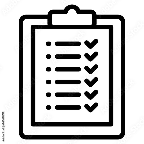 Clipboard witch Checklist, Wishlist Icon.