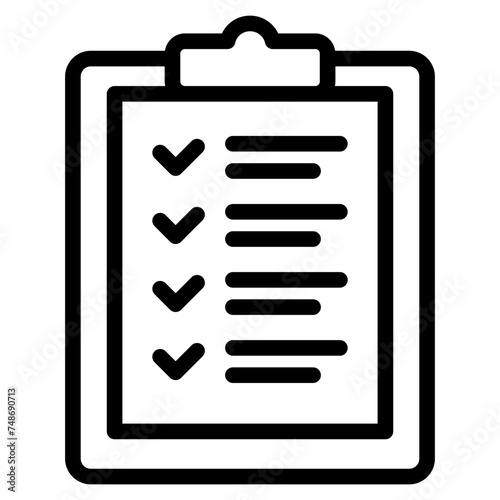 Clipboard witch Checklist, Wishlist Icon.