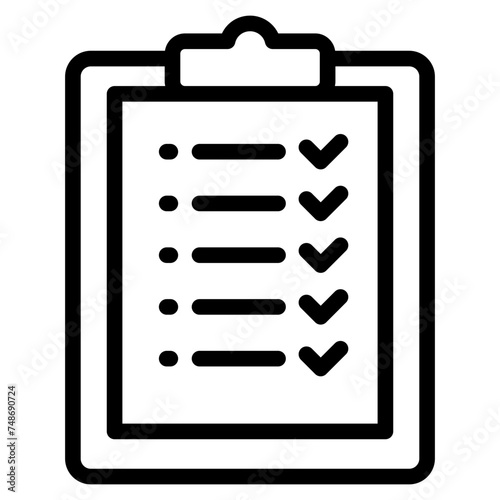 Clipboard witch Checklist, Wishlist Icon.