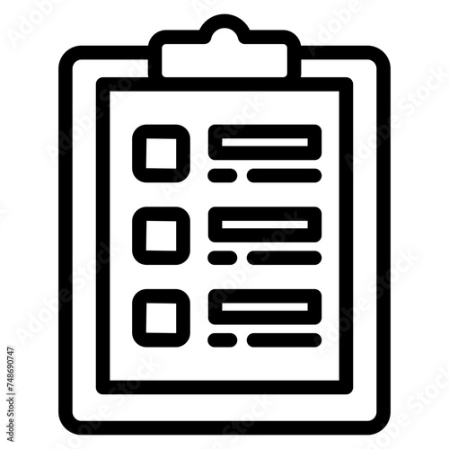 Clipboard witch Checklist, Wishlist Icon.