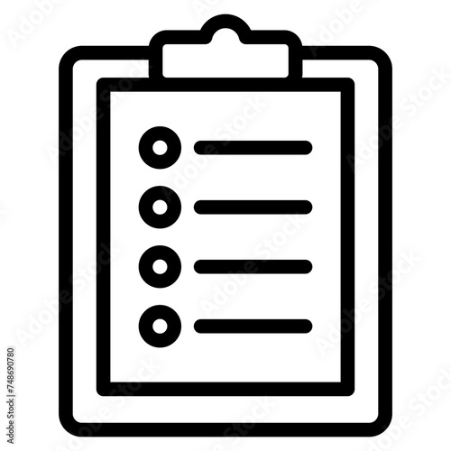 Clipboard witch Checklist, Wishlist Icon.