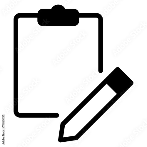 Clipboard and pencil icon