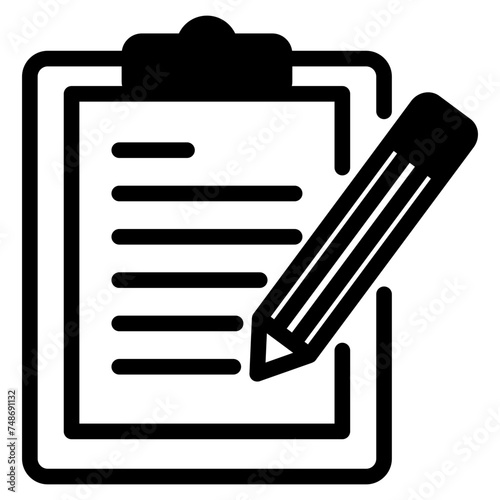 Clipboard and pencil icon