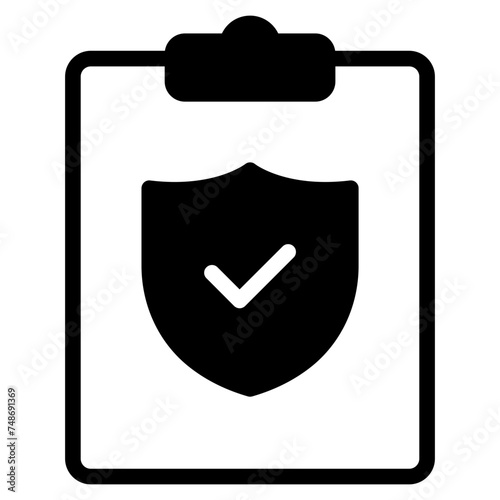 clipboard with shied icon