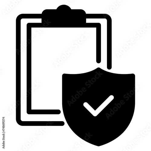 clipboard with shied icon