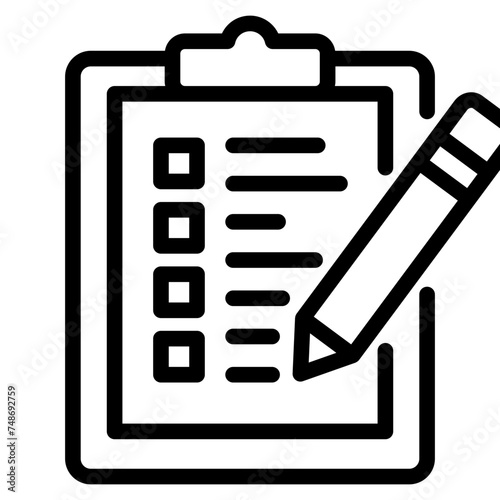 Clipboard and pencil icon