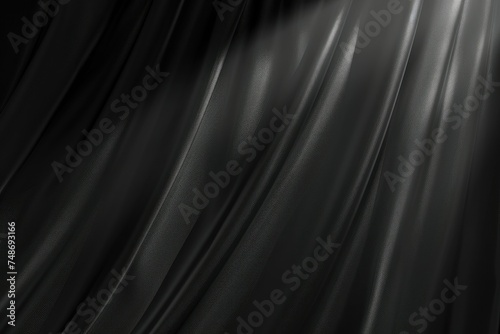 Elegant black silk fabric with smooth texture - High-resolution image showcasing the luxurious texture of smooth black silk fabric