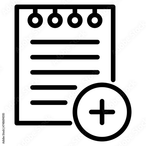 Add new list icon vector file document with plus symbol, create new report icon add to lists sign
