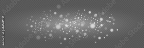  Glowing light effect with many shiny light particles. White reflections of dust. On a transparent background.