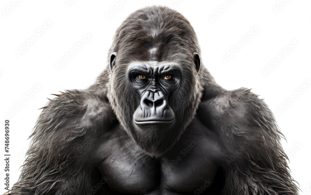 Silverback Dominance on white background Silverback Dominance on white background