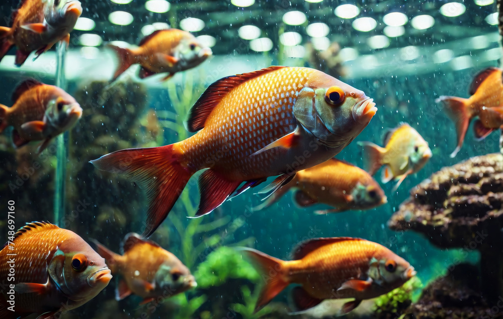 fishes in aquarium created with Generative AI technology