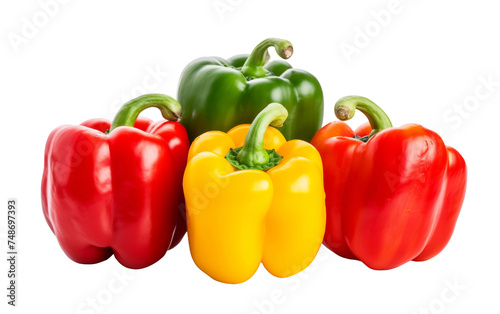 Colorful Array of Bell Peppers on white background