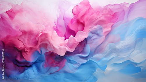 Colorful curved background with red pink and blue waves