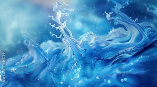 A  blue and drop with a blue liquid background.