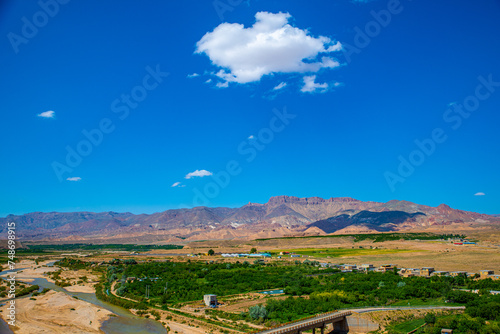 Panoramic View of Zanjan Landscape with Behestan Castle, Iran