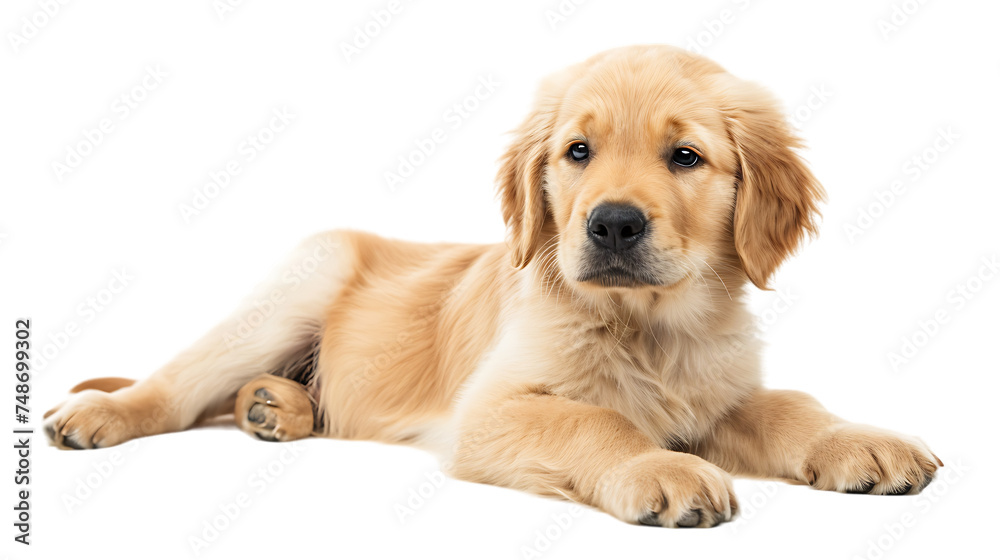 a puppy Golden Retriever dog isolated on white background