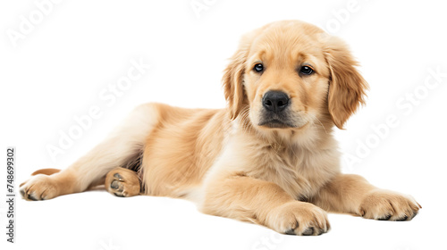 a puppy Golden Retriever dog isolated on white background