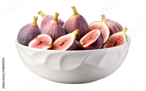 Delicious Fig Bowl Abundance on white background photo