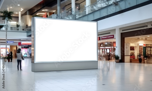 Blank screen digital billboard in the mall. png