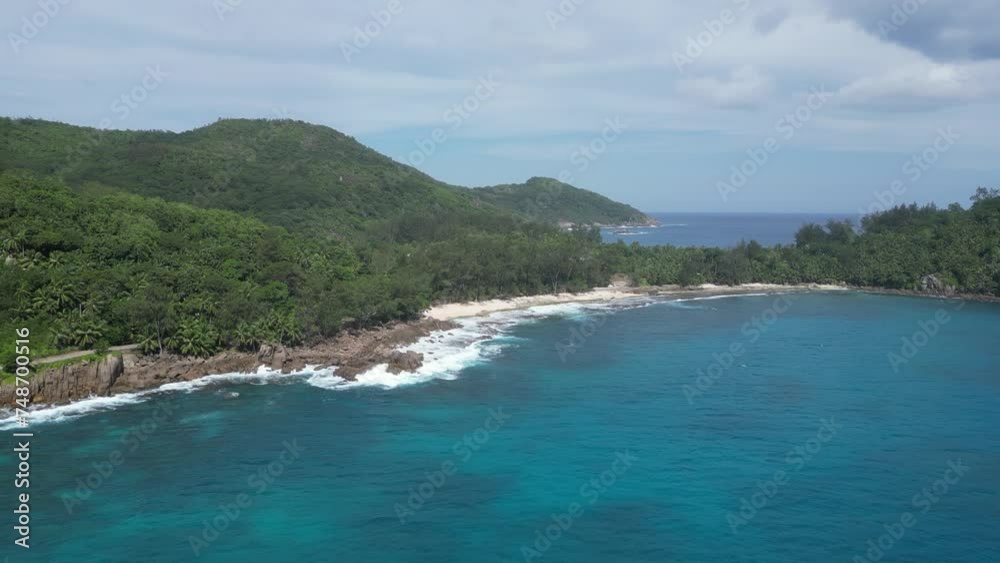 Anse Cocs beach, La Digue Seychelles, tropical beach during a luxury vacation in Seychelles. Tropical beach Anse Cocs beach, La Digue, Praslin, Mahe Seychelles with turqouse colored ocean Anse Cocs beach, La Digue Seychelles, tropical beach during a luxury vacation in Seychelles. Tropical beach Anse Cocs beach, La Digue, Praslin, Mahe Seychelles with turqouse colored ocean