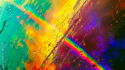  rainbow reflection on colorful surface background