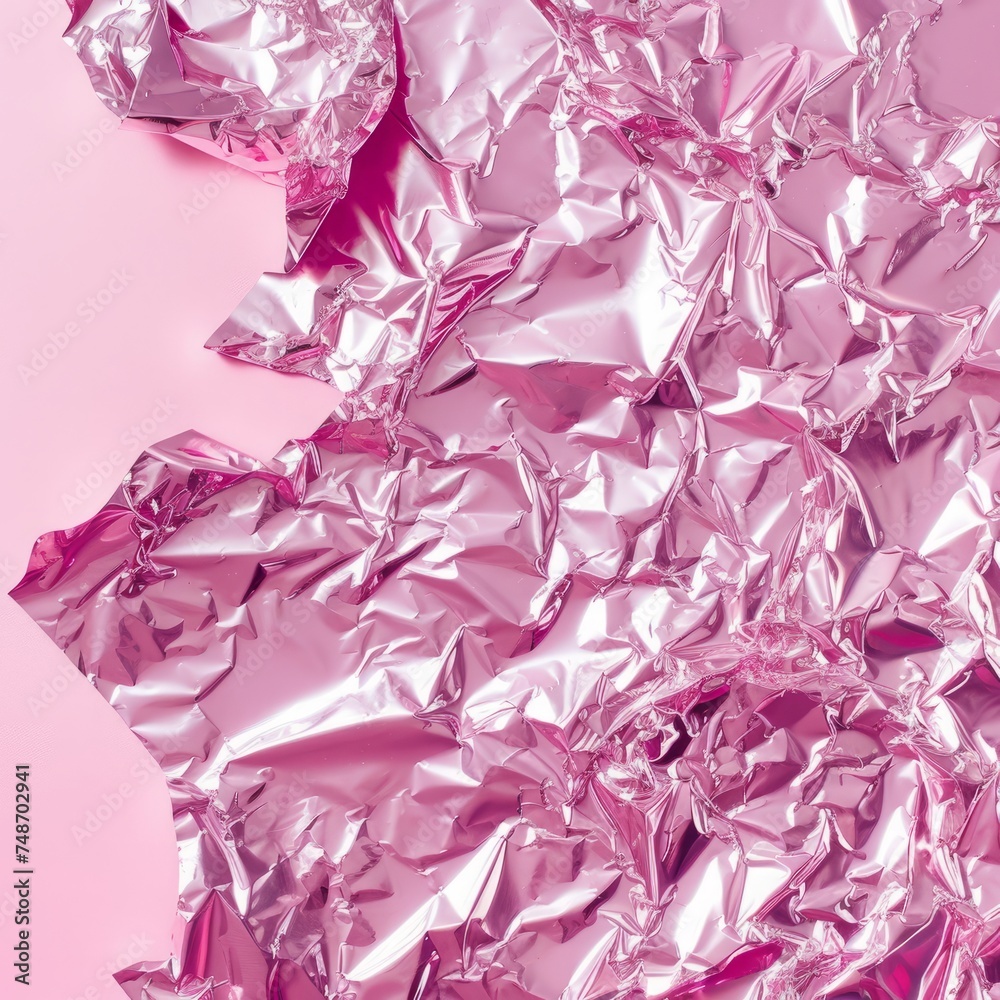 pink crumpled foil background. pink crumpled foil background.