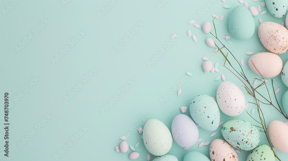  a serene and festive image for Easter Day with a simple background featuring a solid pastel color theme (2)
